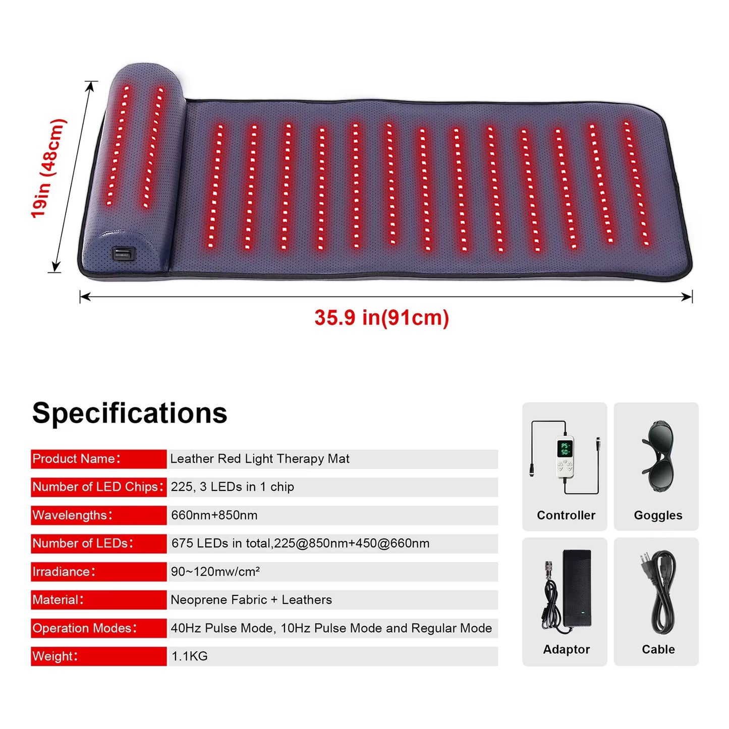 Red Light Therapy Massage Mat with 3D Neck Support & Far Infrared Heat ā Professional Pain Relief for Home & Spa Use Relax