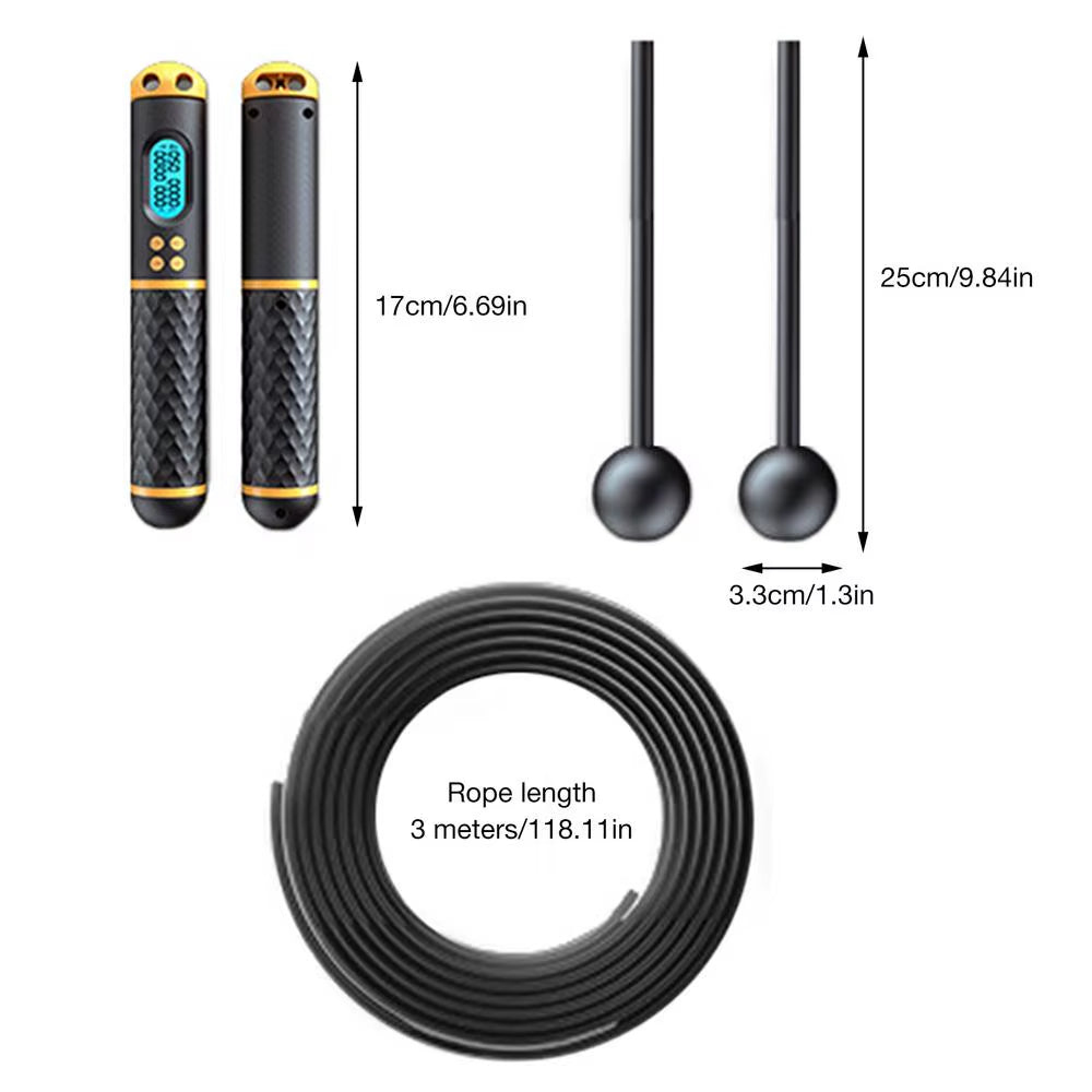 2 in 1 Professional Jump Rope Wire and Cordless Wire Jump Ropes with Ball Fitness Exercise 