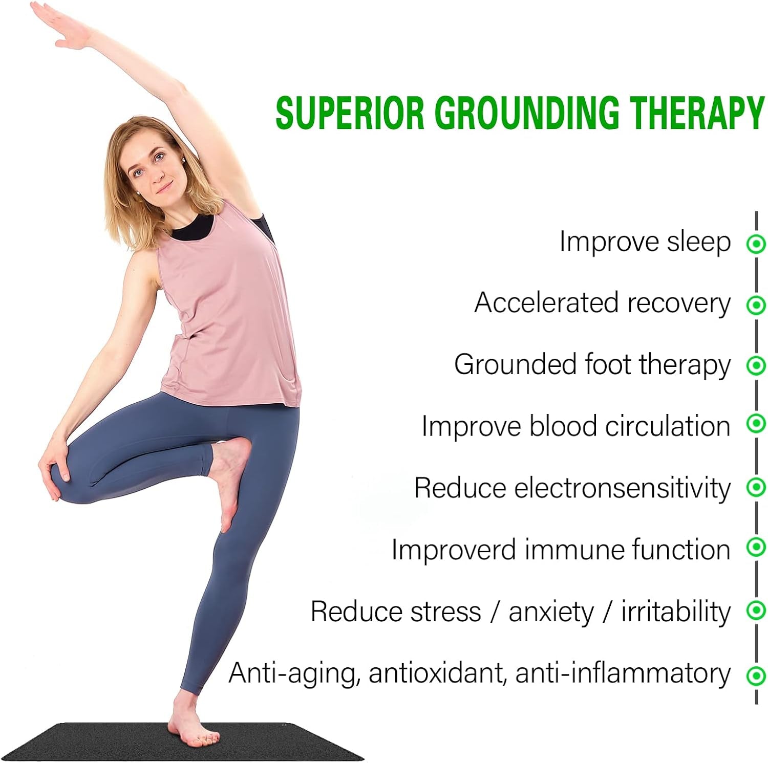 Grounding Mat with 15Ft Grounding Cord, Grounding Pad Kit, Earth Therapy for Feet.